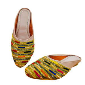 Women Hand Embroidered Pink Ethnic Juttis for Festive Wear